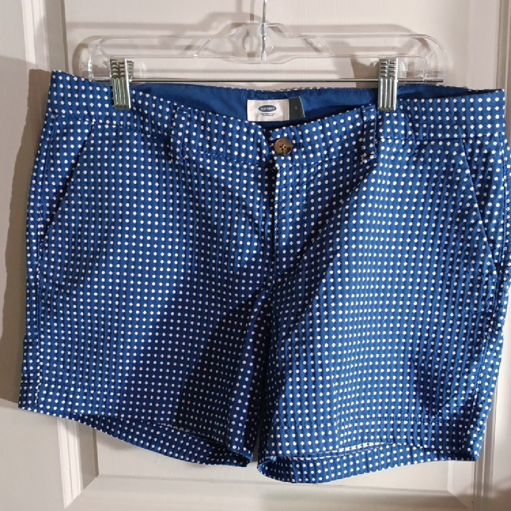 Womens Old Navy Blue Polka Dot Preppy Shorts